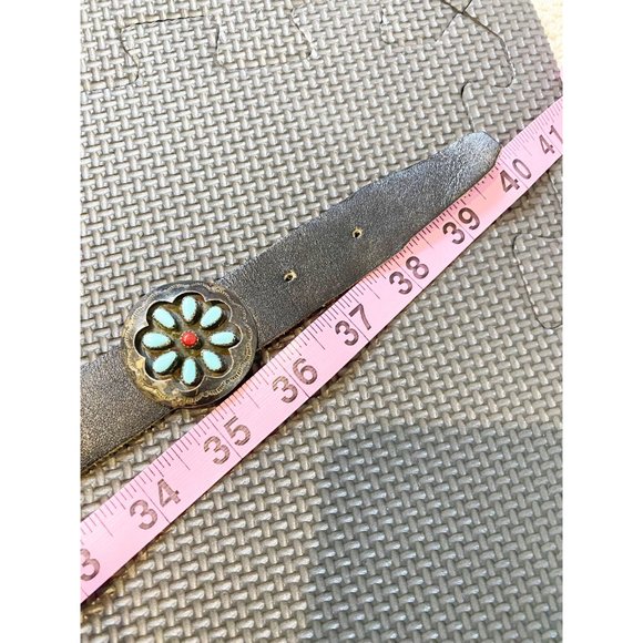 576 Vintage Zuni Tony Romansito Sterling Silver and Turquoise Belt main image 4